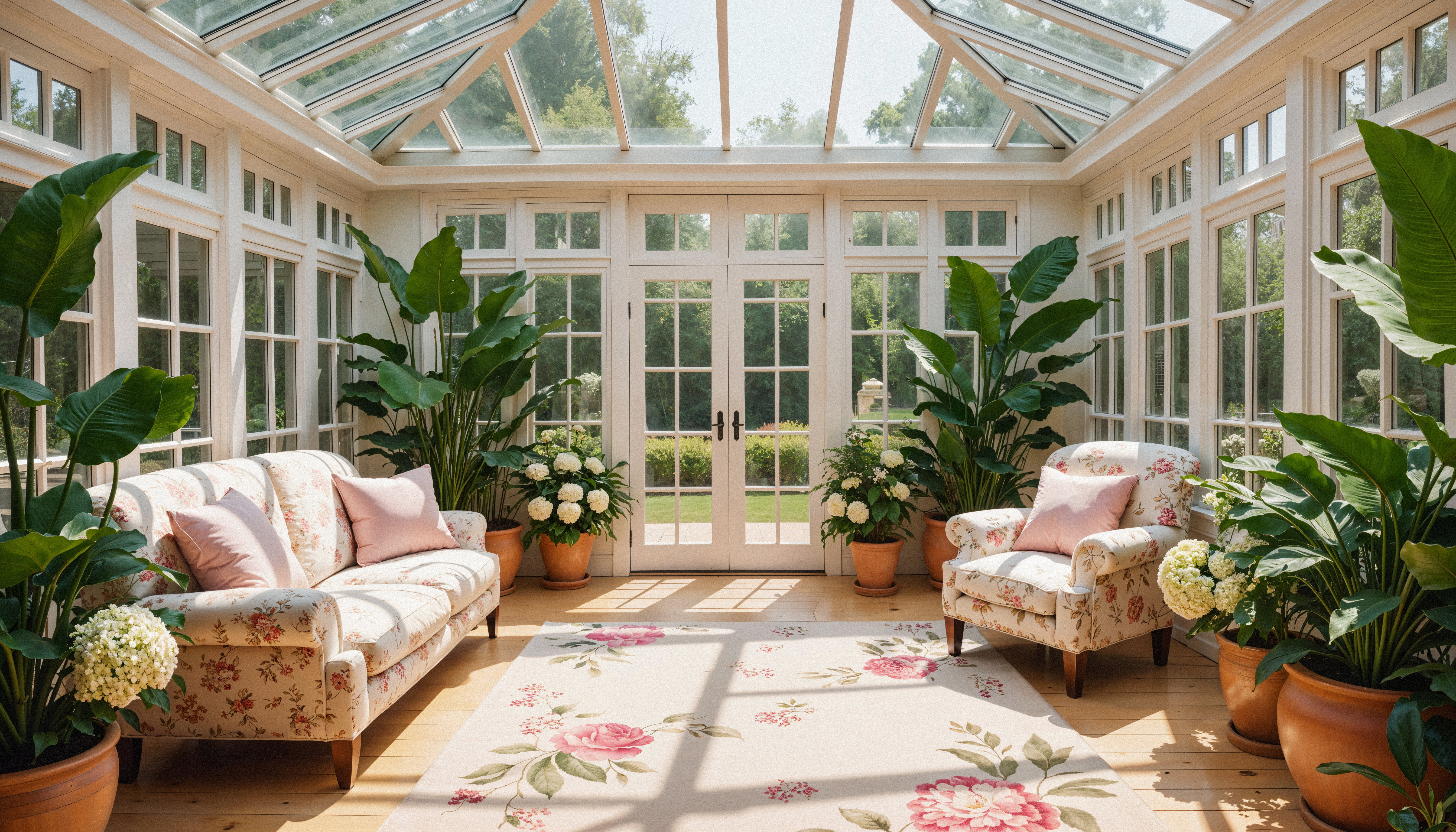 Handcrafted conservatory blending classical and modern design